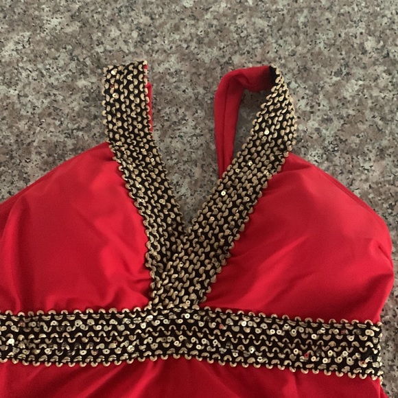 Brand new never worn red bathing suit dress with shorts - Picture 6 of 7